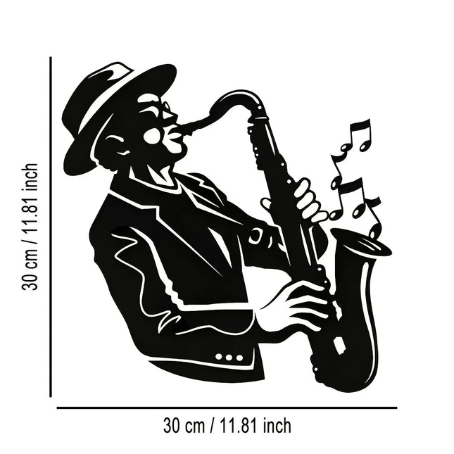Elegant Saxophone Metal Wall Art - Minimalist Christmas Design, Perfect for Home & Office Decor, Living Room, Bedroom Decor