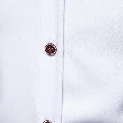 Fashion Man Stand Collar Shirt  Personality Oblique Button Irregular Long Sleeve Business Festival Hombre Mens Dress Shirts