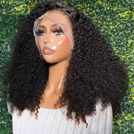 100% Malaysia Hair Kinky Curly Wigs 250 Density Ombre Double Drawn Hair Glueless Wigs 100% Human Hair 13x4 HD Lace Frontal Wigs