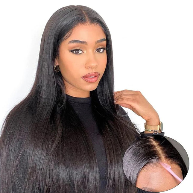 Malaysia Bone Straight 13*5*2 T Lace Wigs For Black Women 180% Density Silky Straight Transparent Human Hair Lace Front Wigs