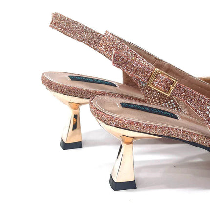 Newest Arrivals Special Design Silver Color African Women Shoes and Bag Set Pointed Toe Pumps for Wedding Party