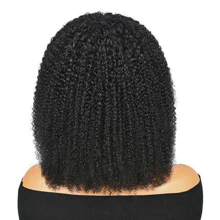 250% Afro Kinky Human Hair Wig With Bangs Machine Made Afro Kinky Curly Wigs For Women Brazilian Glueless Wigs 12“-16“ HairUGo