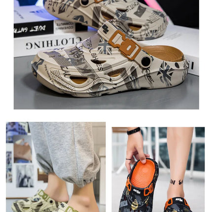 New Men Clogs Luxury Design Summer Shoes Sandals Daily Walking Beach Indoor Footwear Size 39-46 Comfortable Men Shoes Slippers