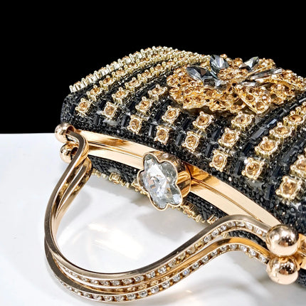 African Special Banquet Elegant Style Silver Color Party Wedding Pointed Toe  Heel Women Shoes and Bag Set With Rhinestone