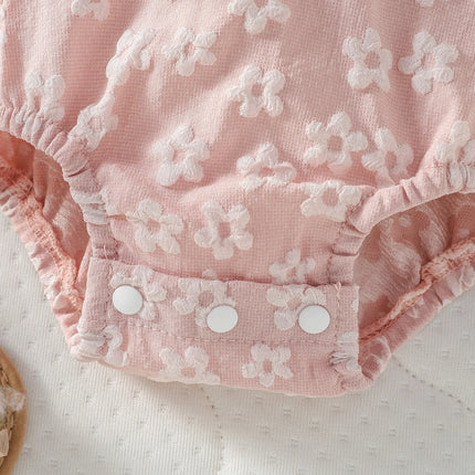 Baby Girls Summer Sleeveless Print Floral Cute Newborn-9M Triangle Jumpsuit For Outdoor Vacation Wear +Headband