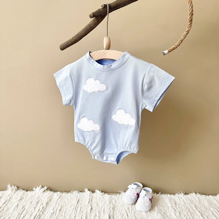 New Baby Boys Clothes Newborn Infant Baby Boy Girl Romper 3D Clouds, Hearts, Flowers Patchwork Jumpsuit Summer Baby Clothes