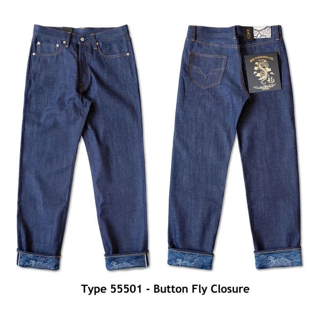 Red Tornado NOIR Year of the Dragon Limited Edition Jeans 14oz Natural Indigo Selvedge Denim Pants