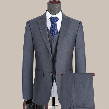 S-7XL Suit New (Blazer+ Vest + Pants) Korean Version of Slim-fit Work Clothes Fashion Business Men Casual Wedding Gentleman Suit