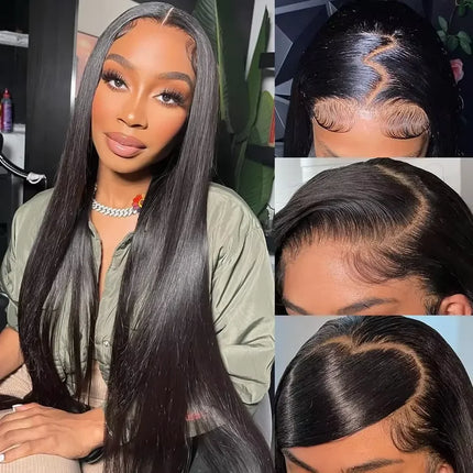 13x4 13x6 Lace Frontal Wigs For Women Brazilian Remy Straight Human Hair Wigs Pre Plucked Lace Front Wig  Natural Hairline Sale