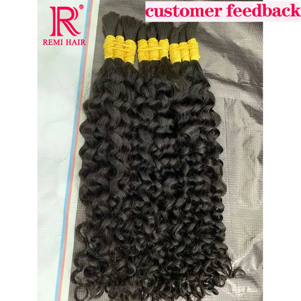 Indian Hair Loose Deep 100% Remy Hair Extensions Unprocessed No Weft Human Hair Bulks Weaving Hair for Women Braiding Seamless