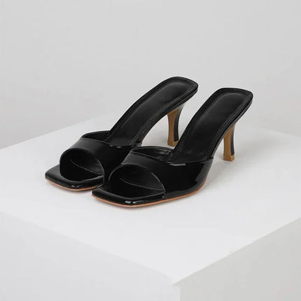 Summer Women Shoes 2024 Fashion Square Toe Women's Slippers Sexy Thin High Heel Outdoor Slides Simple Versatile Prom High Heels