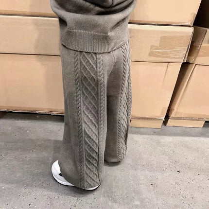 Children Clothing 2022 Autumn Winter Girls Casual Sweater Set Hooded Knitted Coat and Pants Two Piece Set Korean Kids Clothes