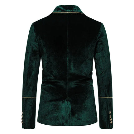 2023 new men's high-end velvet suits fashion casual dress jacket party costumes men's sets