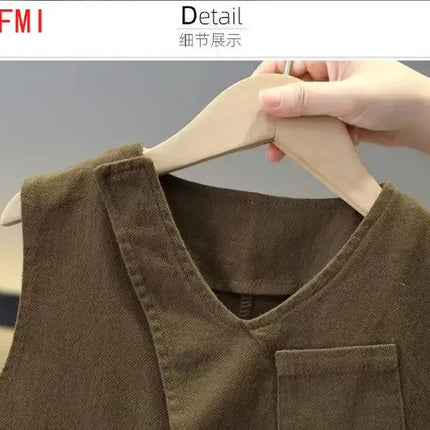 2-10Y Boys Clothing Set 2025 New Handsome Casual Spring and Autumn Baby Children's Vest T-shirt Pants 3 Piece Set Kids Outfits