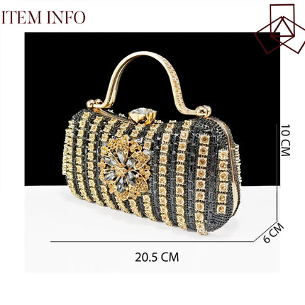 African Special Banquet Elegant Style Silver Color Party Wedding Pointed Toe  Heel Women Shoes and Bag Set With Rhinestone