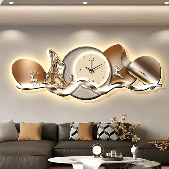 Art Mural Luxury Wall Clocks Interior Aesthetic Silent Minimalist Wall Watch Nordic Restaurant Reloj Pared Home Decoration