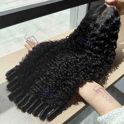 Lemoda 12A Burmese Curly Human Hair Wigs 210% Pixie Curls Spirals Wigs 13x4 HD Transparent Lace 13x6 Full Frontal Wigs For Women