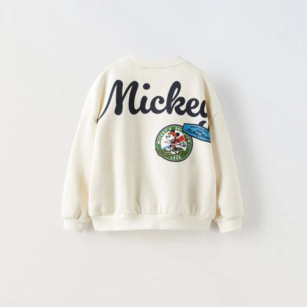 Spring New Mickey Sweatshirt Loose Fashion Long Sleeved Tops O-neck Children Baby Casual Hoodies Boys Clothing Cartoon Sweater