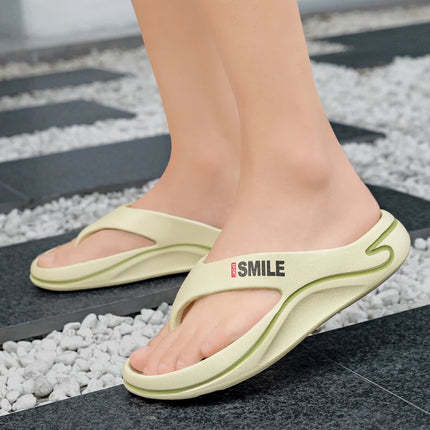 2025 Summer Man Slippers Soft Bottom Slides Non-slip Thick Soled Men's Slippers Flip Flops Indoor Outdoor Beach Sandals