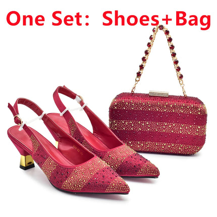 Designer Shoe and Bag Sets From Italy Original Italian Shoes and Bag Set for Women Wedding Shoes for Women Bride Party Pumps