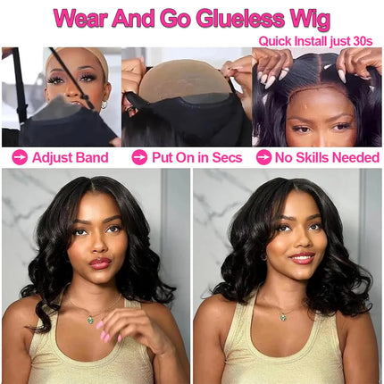 Cexxy Bob Wig Body Wave 13x4 Glueless Wigs Human Hair Short Human Hair 7x5 Glueless Wigs Human Hair Brazilian Wig For Women