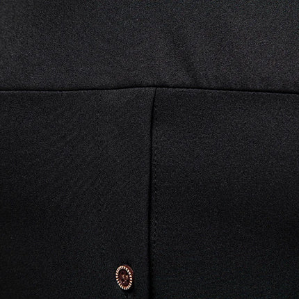 Fashion Man Stand Collar Shirt  Personality Oblique Button Irregular Long Sleeve Business Festival Hombre Mens Dress Shirts