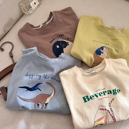 Children's Clothing T-Shirt Kids Clothes Boys Girls Summer Cartoon Tops Short Sleeve Clothes  Cotton Baby Clothing