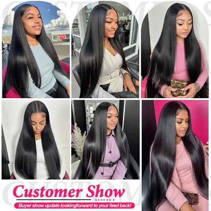 38 42 48 Inch 13x6 HD Transparent Bone Straight Lace Front Wigs 300 Density Straight Lace Front Wigs Brazilian Human Hair Wigs