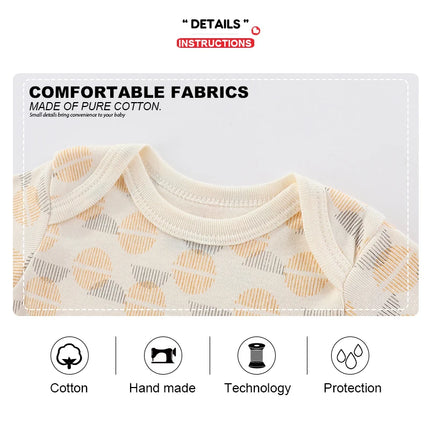 Kiddiezoom 3 Pcs Summer Fashion Cartoon Baby Boy Girl Bodysuits Soft Newborn Onesies Clothing