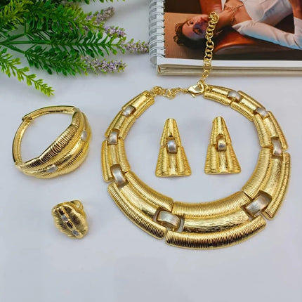 EMMA Jewellery Luxury Necklace Jewelry Sets For Women Dubai Gold Color African Arabic Wedding Bridal Collection Sets