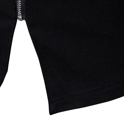 Fashion Jackets for Men Spring New Stand Up Neck Slim Fit Knitted Shirt Panel Leather Knitted Shirt for Men