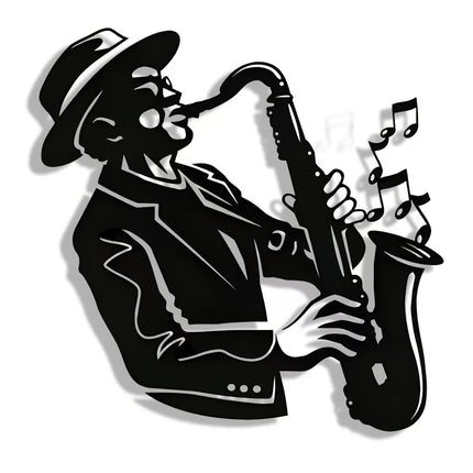 Elegant Saxophone Metal Wall Art - Minimalist Christmas Design, Perfect for Home & Office Decor, Living Room, Bedroom Decor