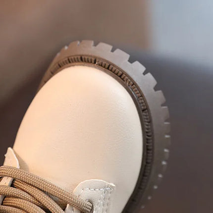 Children's Fashion Front Lace Up Soft Sole Anti Slip Warm Snow Boots Girls' Plush Casual Cotton Shoes