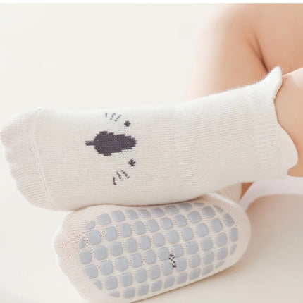 3Pairs/Lot Cartoon Baby Socks Infant Newborn Anti-Slip Cotton Floor Socks For Girls Boys Cute Unisex Rubber Grips Toddler Socken