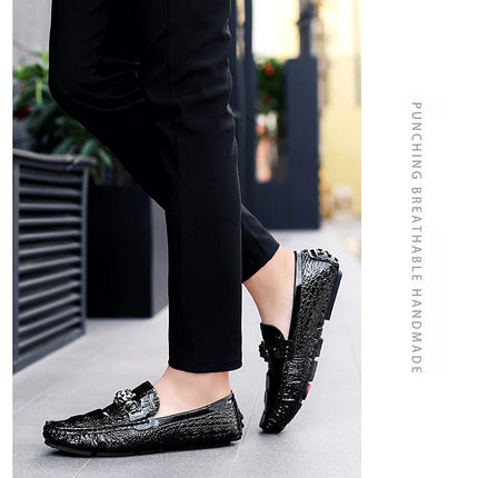 2024 New Stylish Men Big Size 39-48 Casual Moccasins Shoes White Silver Male Formal Business Office Shoes Party Moccasin Loafers