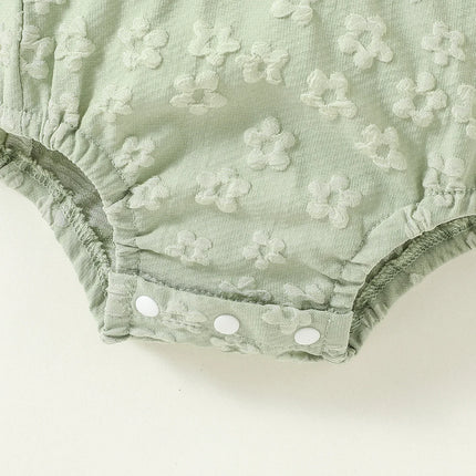 Baby Girls Summer Sleeveless Print Floral Cute Newborn-9M Triangle Jumpsuit For Outdoor Vacation Wear +Headband