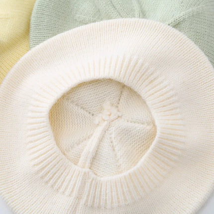 Fashion Baby Knitted Beret Hat Solid Color Children's Warm Hats Autumn Winter Painter Cap For Girls Kids Bonnet Accessories