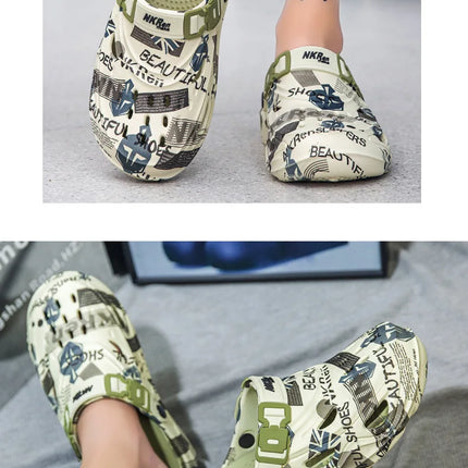 New Men Clogs Luxury Design Summer Shoes Sandals Daily Walking Beach Indoor Footwear Size 39-46 Comfortable Men Shoes Slippers
