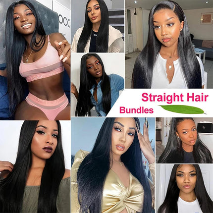 Bone Straight 13A Grade Human Hair Bundles With Closure Malaysian Unprocessed Frontal Tissage Bresiliens Bone Straight Virgin