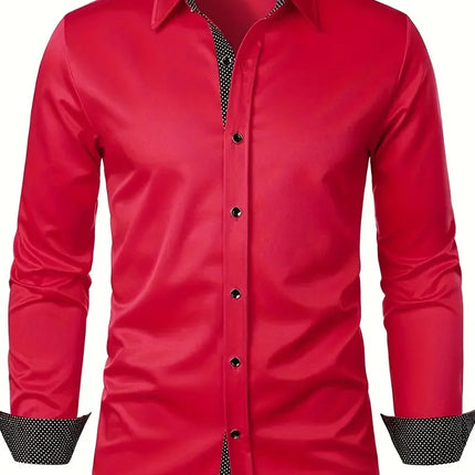 Men's Long Sleeve Button Formal Shirt 3D Printed Deep Gothic Style Summer Street Clothing Flap-Collar Shirt