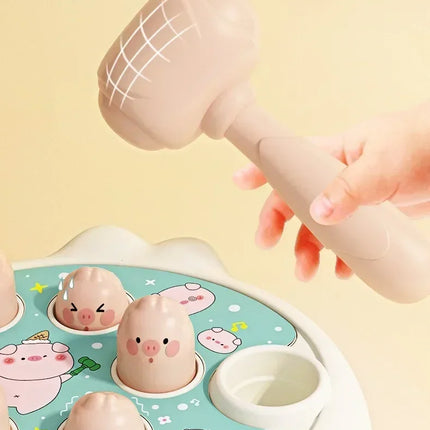 Duck/Frog/Pig Baby Toy Montessori Learning Game Educational Puzzle Gift for 12 24 Months Toddler Boy/Girl with Hammer
