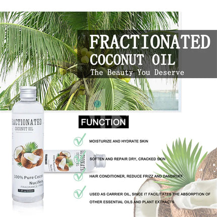 Natural Organic Coconut Oil 100% Organic Castor Oil Moisturizing Deep Relaxation Body Face Massage Essential Oil Skin Care 100ml