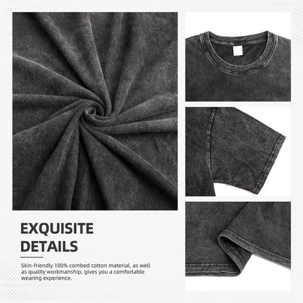 Men's T Shirt Pink-Panthers Drinking Washed T-Shirts Hippie  Beach Tee Shirt Y2K Funny Design Casual Clothing Hot Sale