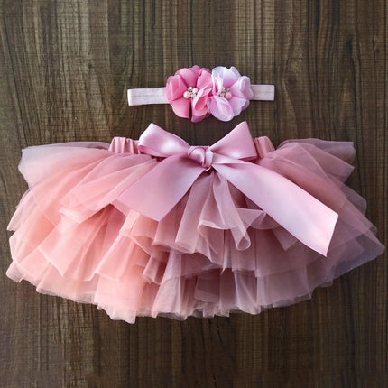 Baby Girls Newborn Tutu Skirt Outfit for Kids 2pcs Short Skirts+Headband Set Costume Toddler Girl Clothes Child Birthday Tutus