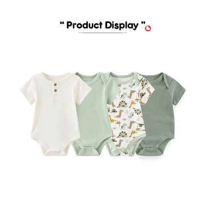 4PCS/Lot Summer Unisex Baby Boy Girl Bodysuits Short Sleeve Infant Onesies First Christmas Baby Clothes