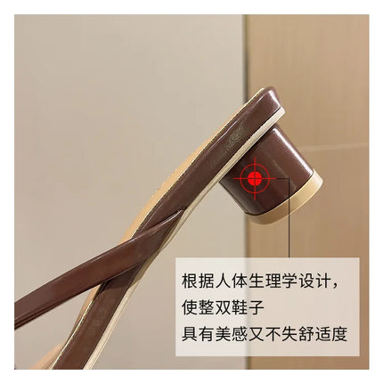 Flip-flops, Women Wear 2024 New Summer Half - Toe Sandals, Fashion Casual Mid-heel Chunky Sandals, Women's Shoes