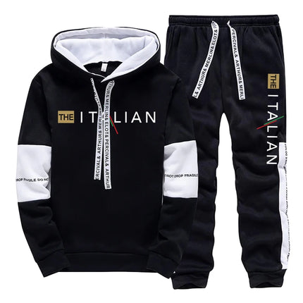 Italy New Fashion Men Hooded Outfits Autumn Casual Sport Jogging Suiit Male Urban Trend Hoodies Streetwear Gym Fitness Tracksuit