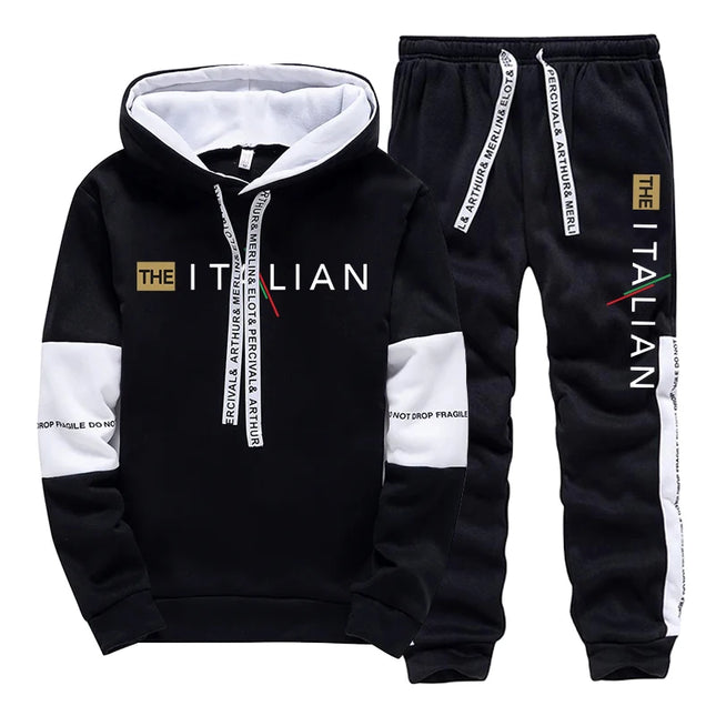 Italy New Fashion Men Hooded Outfits Autumn Casual Sport Jogging Suiit Male Urban Trend Hoodies Streetwear Gym Fitness Tracksuit
