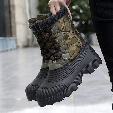 Winter Mid-calf Duck Boots for Men Warm Outdoor Snow Boots Waterproof Hunting Boots Working Boots Mens Camouflage Outdoor Shoes