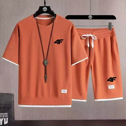 Summer fashion printed sportswear high quality men's comfortable shorts shorts 2-piece set of fitness jogging casual clothing